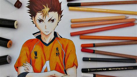 Speed Drawing Yuu Nishinoya Haikyuu Youtube