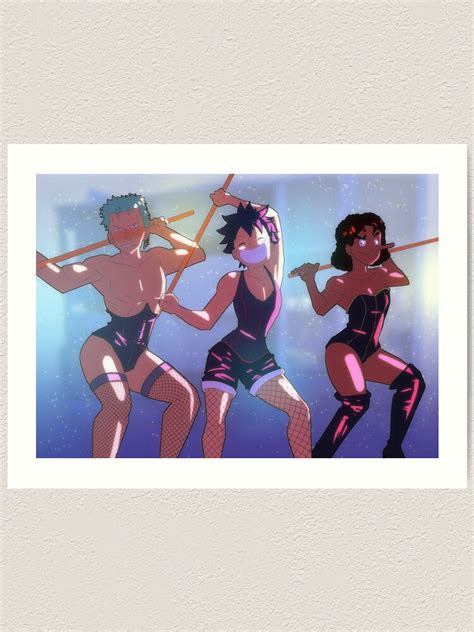 "(One Piece) Zoro, Luffy, Usopp - Tom Holland Umbrella Dance" Art Print ...