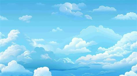 cartoon animated blue sky moving background with clouds seamless loop ...