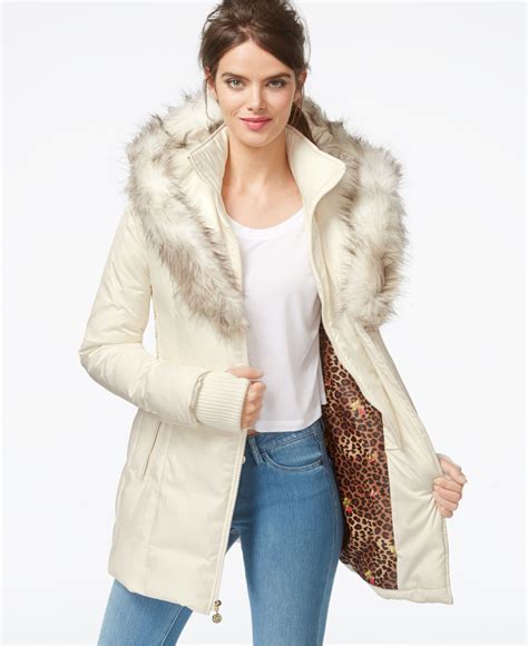 White Faux Fur Coat With Hood Fashion Womens Coat 2017