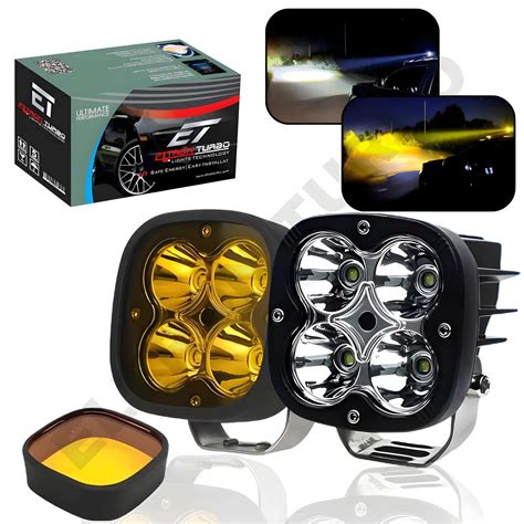 Fog Light High Bright Led With Yellow Glass Cover Universal Fit