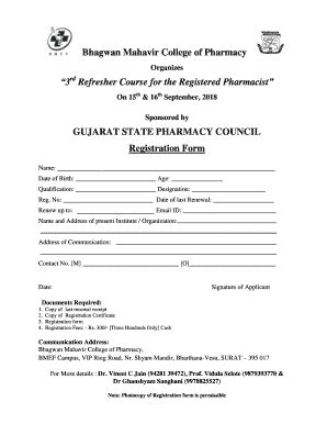 Refresher Course Registration Form Fill Online Printable Fillable