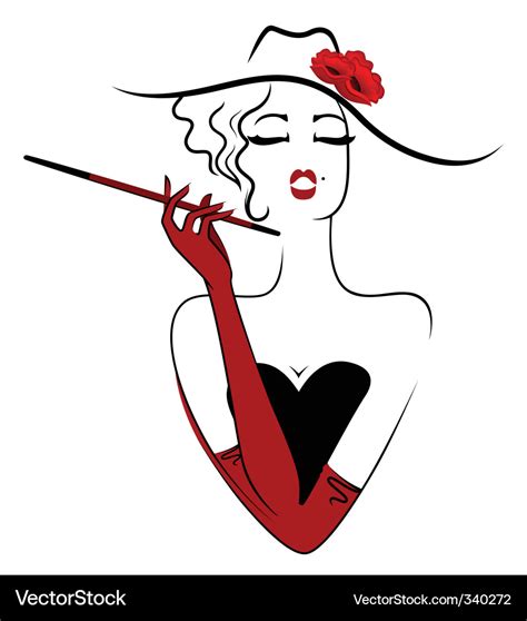 Girl With Cigar Royalty Free Vector Image Vectorstock