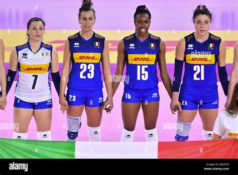 Italia Durante El Partido De Prueba De Voleibol Mujeres Italia Vs