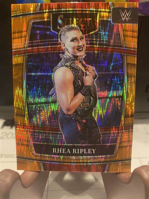 Panini Select Wwe Orange Flash Prizm Parallel Rhea Ripley Ebay