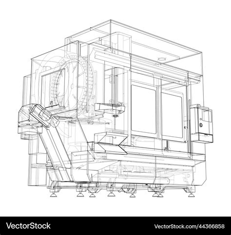 Metalworking cnc milling machine Royalty Free Vector Image