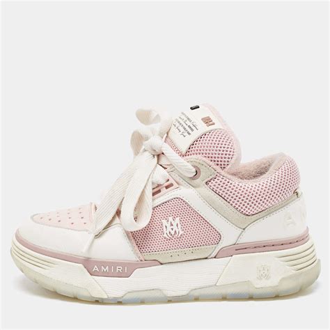 Amiri Pink White Mesh And Leather Ma Sneakers Size Amiri The