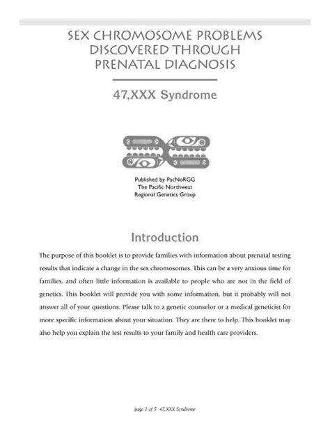 Sex Chromosome Problems Discovered Through Prenatal Diagnosis