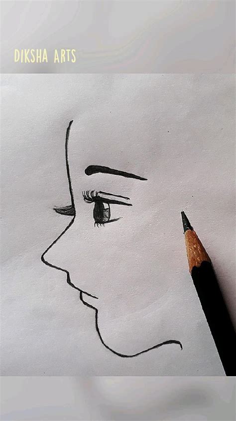 Diksha Arts | how to draw side face | girl drawing |girl drawing images ...