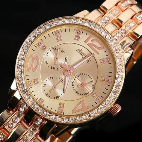 SHARPHY Montre Femme De Marque De Luxe Diamant Rose D Or Achat