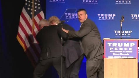 Us Election 2016 Trump Rushed Off Stage By Security Bbc News