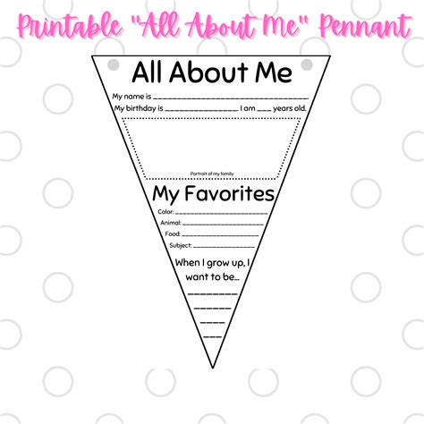 All About Me Pennant Second Grade Third Grade Fourth Grade Etsy