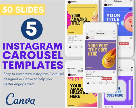 Instagram Carousel Templates Canva Ig Carousels Posts Ig Etsy