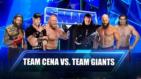 Wwe 2k23 Team Roman Reigns John Cena And Brock Lesnar Vs Team Giants