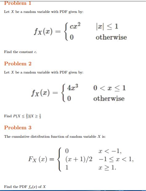 Solved Problem Let X Be A Random Variable With Pdf Given Chegg