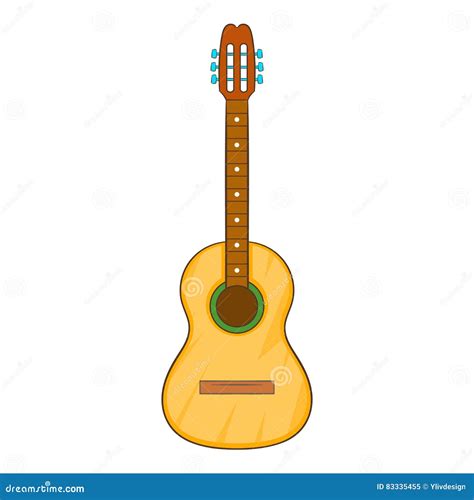 Acoustic Guitar Icon Cartoon Style Stock Vector Illustration Of