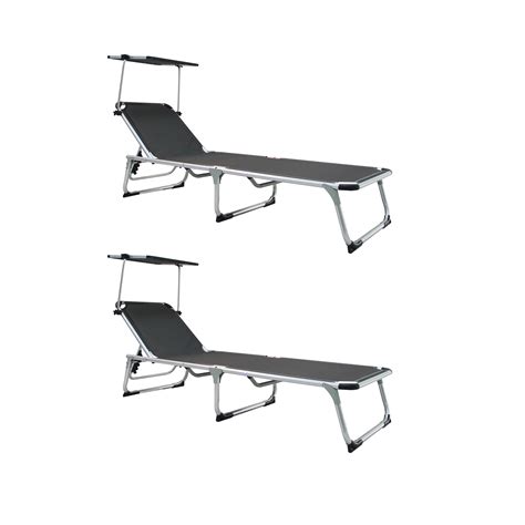 Lot De 2 Bains De Soleil De Jardin AZUR 2 X Relax De Jardin Pliable