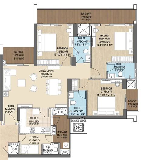 Puri The Aravallis 3 BHK And 4 BHK Floor Plan Layout Design