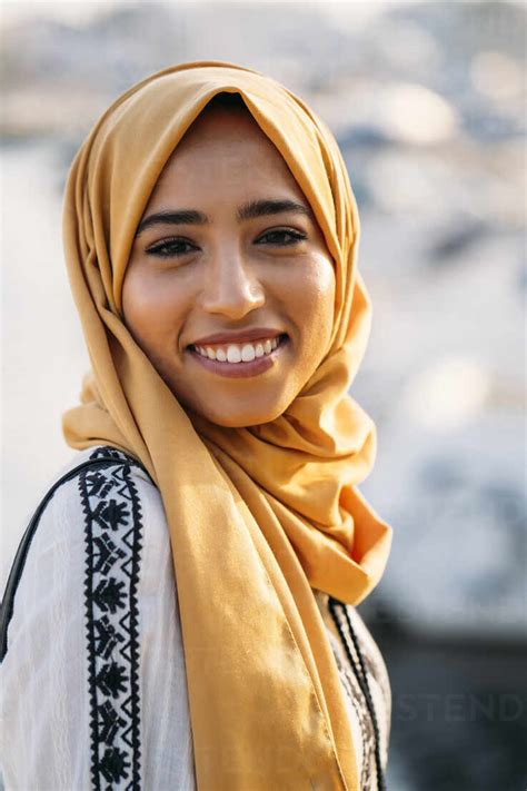 Young muslim woman wearing hijab stock photo