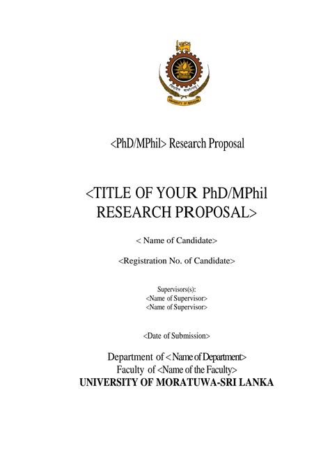 SOLUTION Uom Phd Mphil Proposal Template Final Studypool