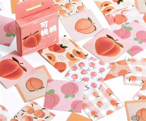 Kawaii Peach Stationery Stickers Peach Design Sticker - Etsy