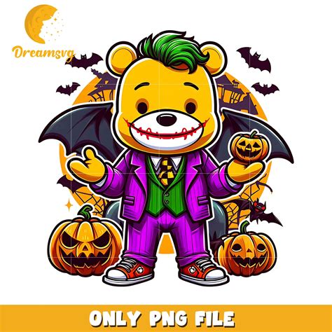 Halloween Joker bear png, Halloween cartoon bear png – DreamSVG Store