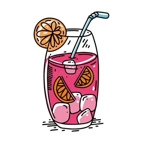 Illustration Tirée Par La Main Densemble De Vecteur De Cocktail Type