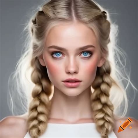 Beautiful Woman With Long Platinum Blonde Hair And Blue Eyes On Craiyon