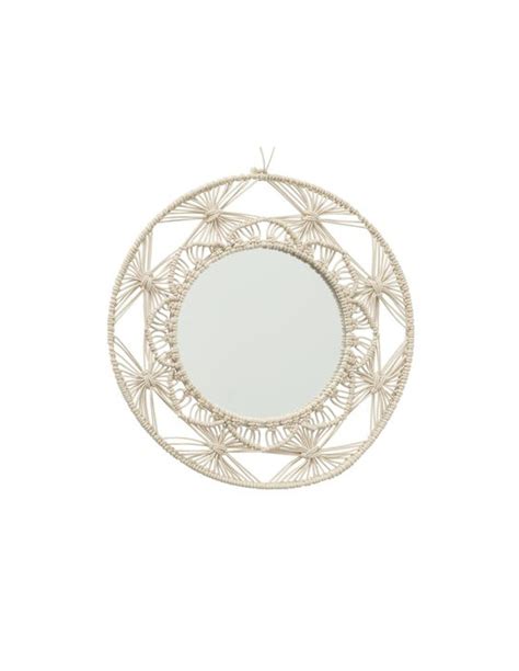 Miroir Rond Boheme Macrame Corde D Coration Murale Maison