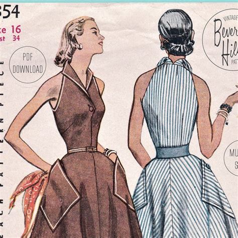 Vintage Sewing Pattern Reproduction 1950s 50s Two Piece Etsy