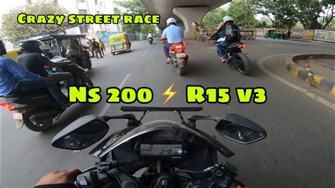 Aaj Toh Street Me Aag Lga Di Ll R15 Vs NS 200 Ll Street Race