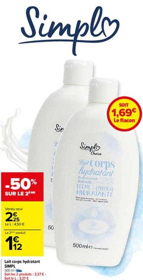 Promo Lait Corps Hydratant Simpl Chez Carrefour Icatalogue Fr