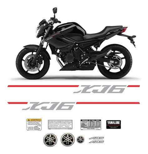 DECALX Kit Adesivo Emblema Yamaha Xj6 2013 Preta Xj61301 R 120 30