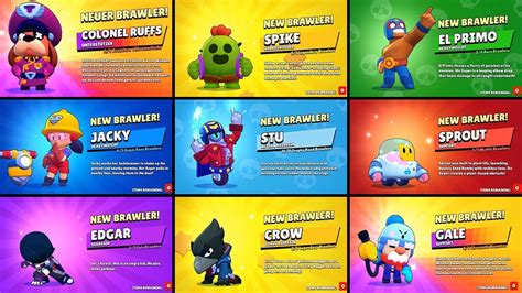 TÜM KARAKTERLERİN YENİ ÇIKMA ANI Brawl Stars YouTube