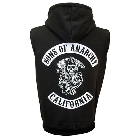 Sons Of Anarchy Cosplay Hoodie Sleeveless Screen Printed Mens Etsy Uk