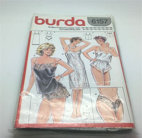 Burda Sewing Pattern Slip Teddy Camisole Shorts Lingerie Etsy