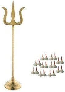 Adhvik Combo Of Trishul 2 No Statue With Round Stand With Square