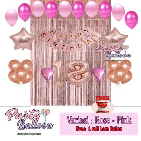 Partybaloon Paket Happy Birthday Lengkap Cewek Dewasa Anak Murah Dekor