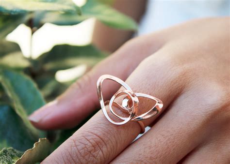 Wire Heart Ring, Wire Art Jewelry, Contemporary Ring, wire art, rose gold ring, Vulcan Jewelry ...