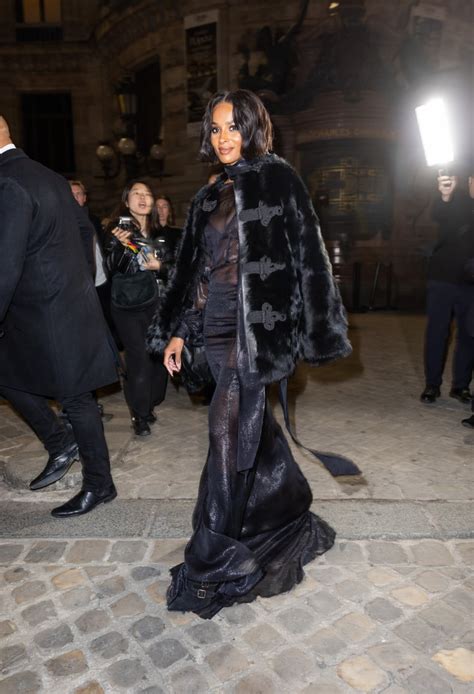 Ciara S Sheer Naked Dress At Paris Fashion Week Ps Fashion