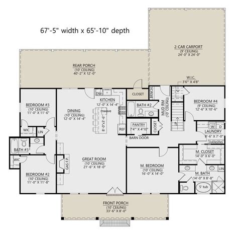 House Plan Modern Farmhouse Plan Square Feet