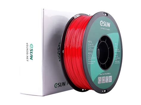 PETG 1 75mm FIRE ENGINE RED 1kg ESUN 3D FILAMENT 109866440059 ESUN