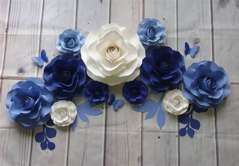 11 Piece Rose Set Paper Flowers Customizable Etsy