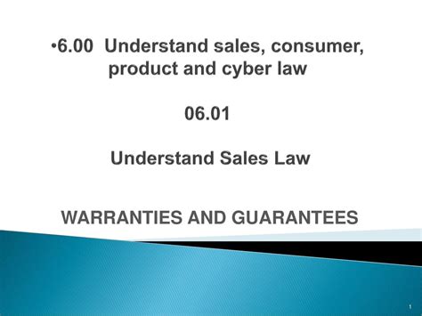 Warranties And Guarantees Ppt Download