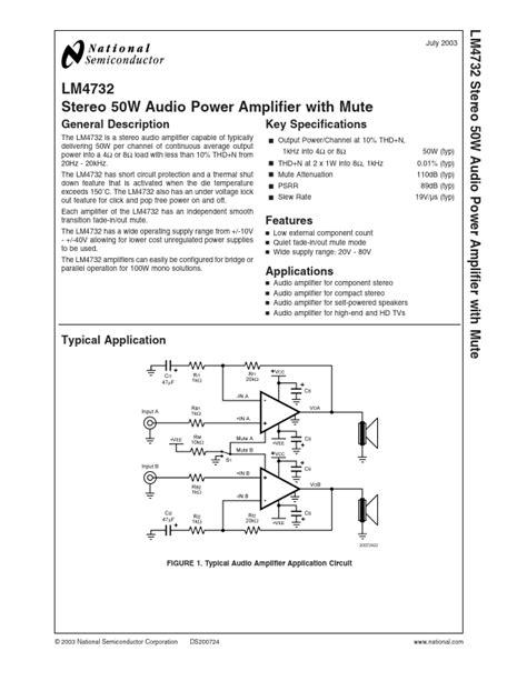 LM4732 Amplifier Datasheet Distribuidor Stock Y Mejor Precio