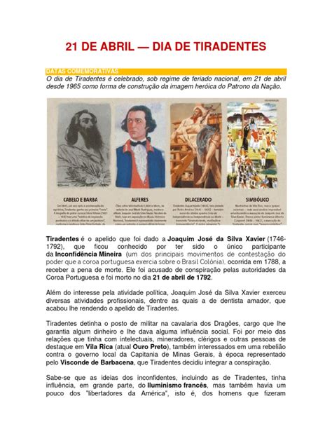 Dia de Tiradentes: História e Significado | PDF | Brasil