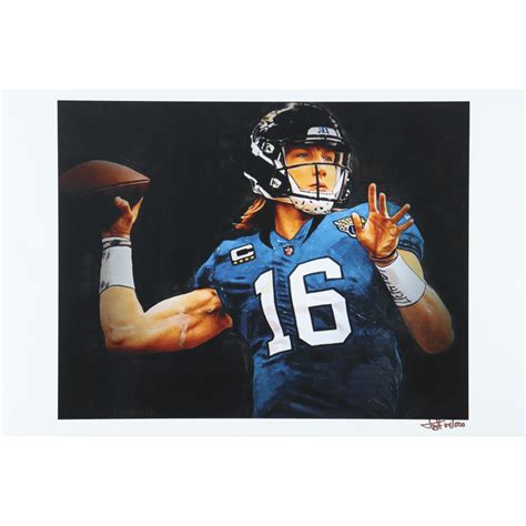 Trevor Lawrence Jaguars Joshua Barton Signed Le X Lithograph