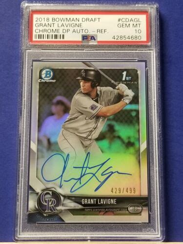 Grant Lavigne 2018 Bowman Chrome Draft Refractor Autograph PSA 10 EBay