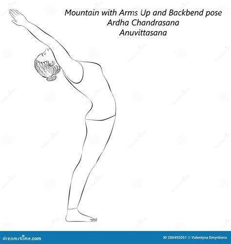 Ardha Chandrasana Or The Half Moon Pose Cartoon Vector | CartoonDealer ...