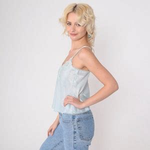 Baby Blue Lace Camisole S Maidenform Lingerie Tank Top Retro Cami Top Pastel Adjustable